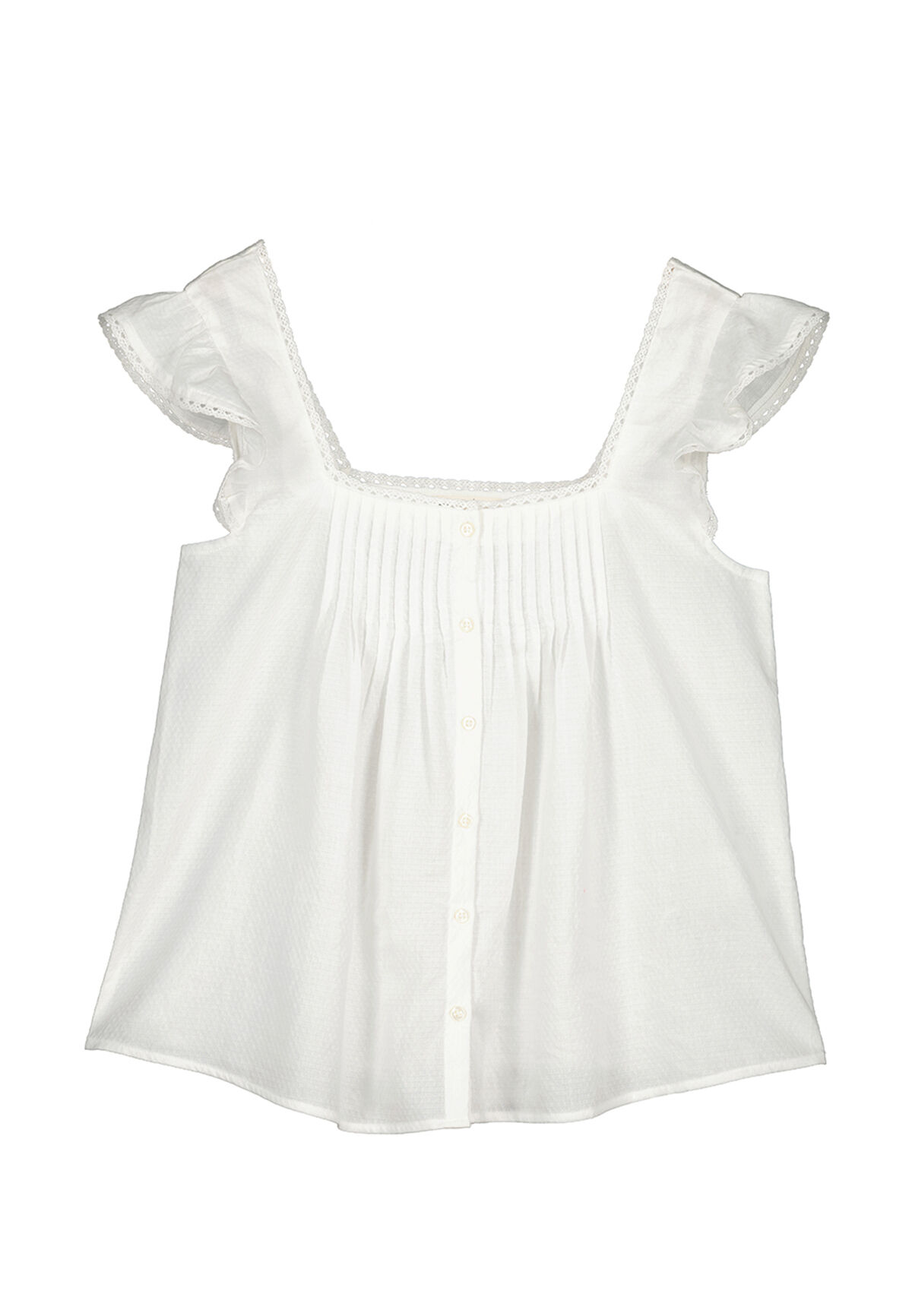 Blusa de renda de algodão - branca
