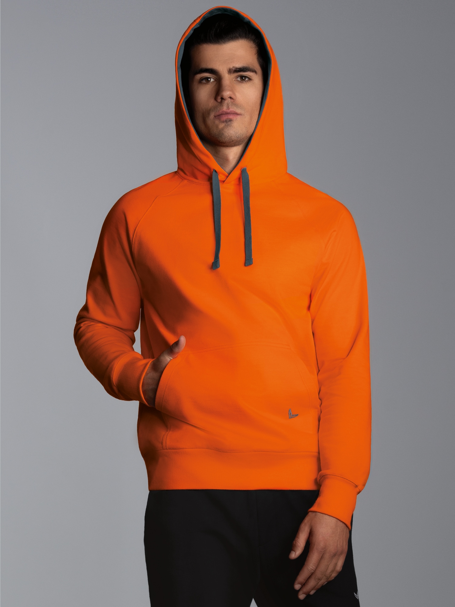 Kapuzensweatshirt aus Biobaumwolle Mandarine