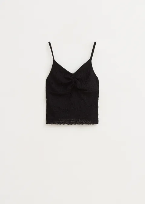 Kanten singlet zwart (ZWART)