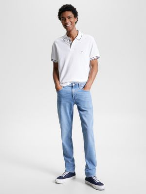Polo de corte regular com fita contrastante