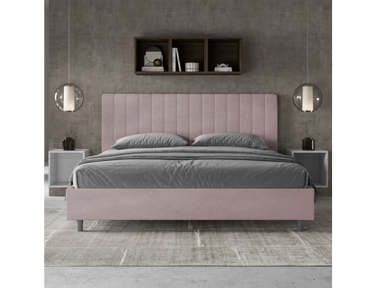 ITYHOME - Lit coffre agueda 180x200 microfibra lilas