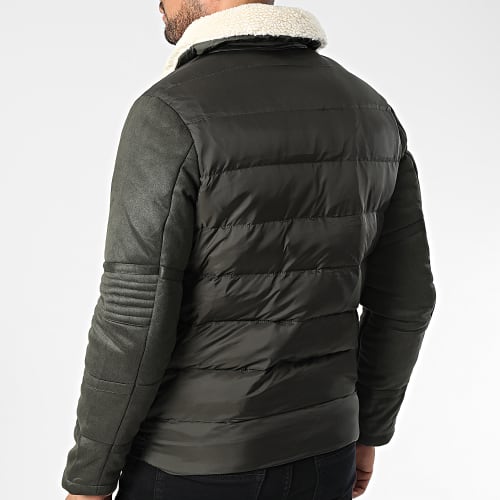 Doudoune Col Mouton Vert Kaki
