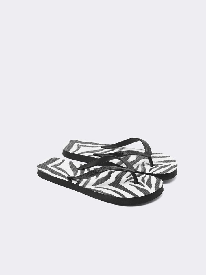 Chinelo de dedo estampado para banheiro - Combinado