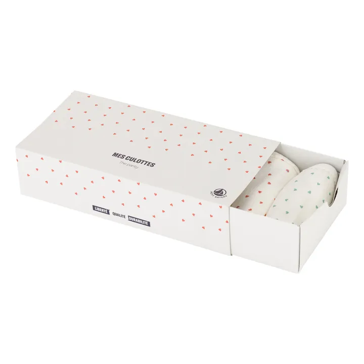 Petit Bateau Lot 5 Culottes Mini Cœurs | Ecru