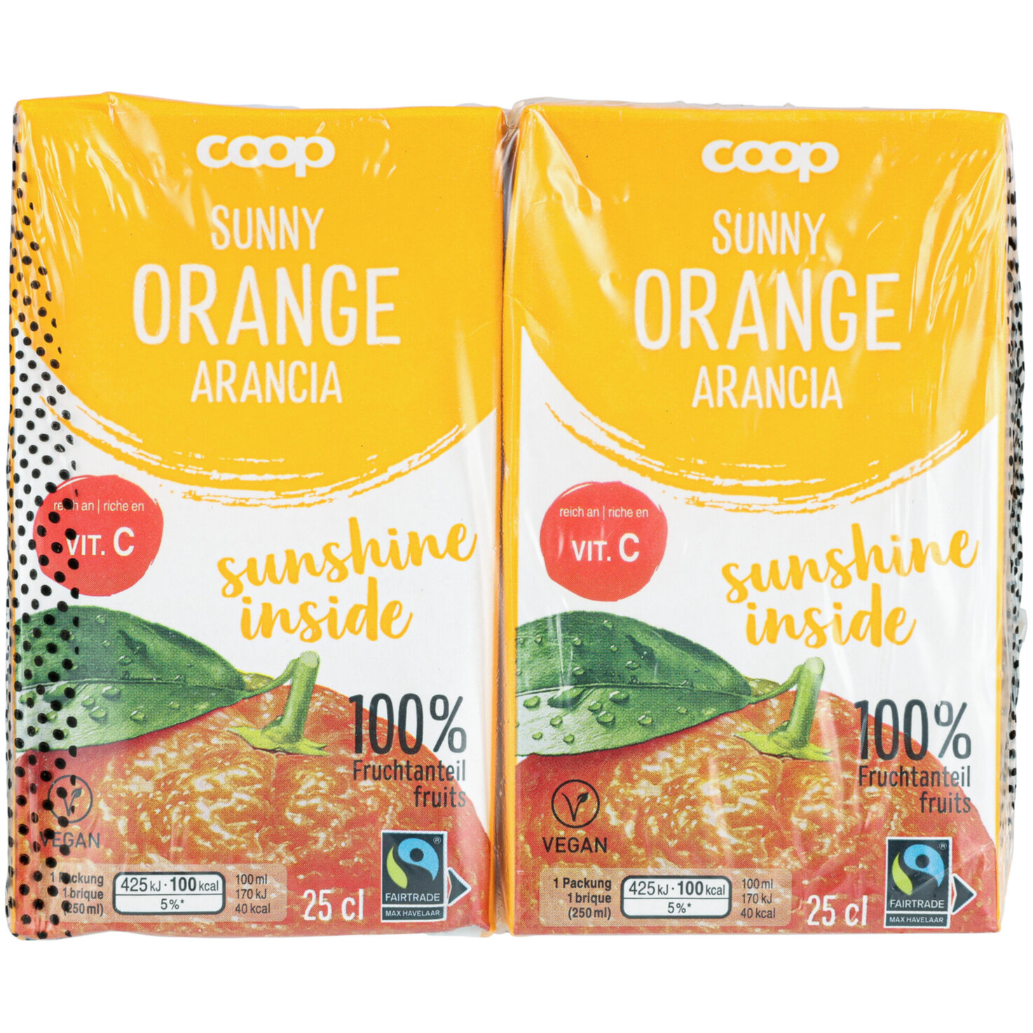 Fairtrade Orangensaft 4x25cl -100cl