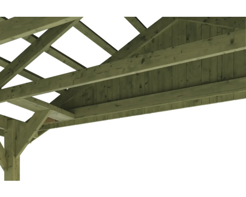 SKAN HOLZ Wallgau enkele carport inclusief daklatten en H-paalankers, 380 x 900 cm, geïmpregneerd