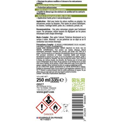 Produit d'entretien GS27 Super Dégrippant - Multi-fonctions Universel
