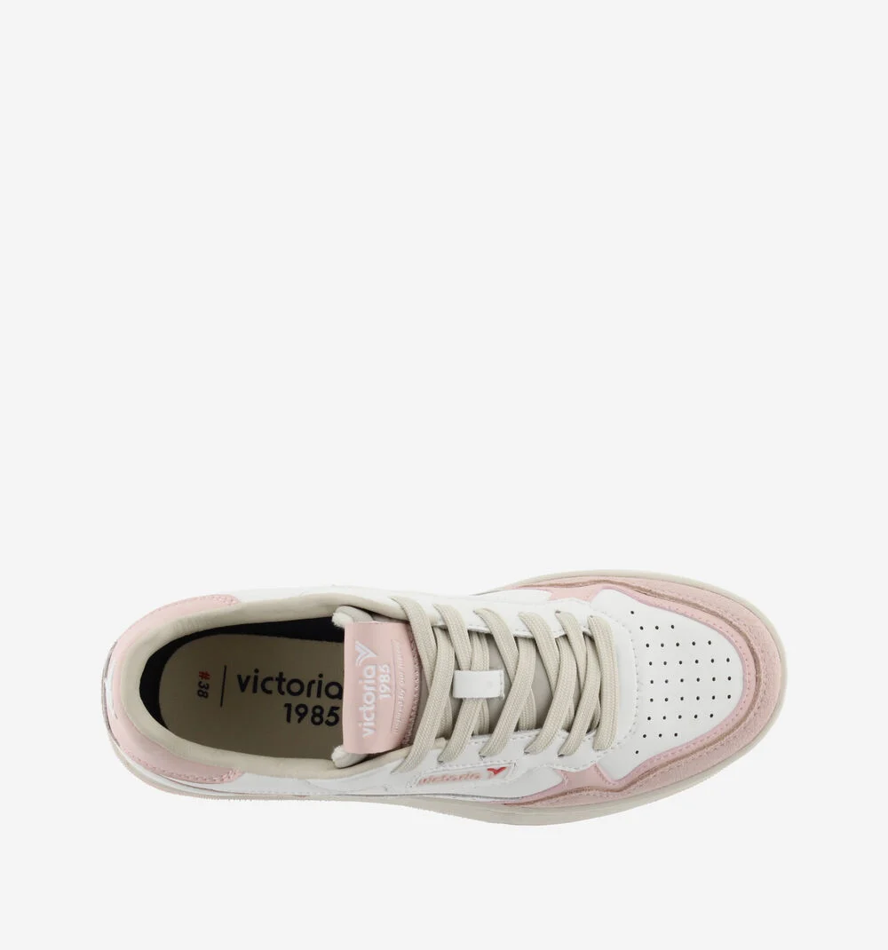 C80 - BLOCK COLORS UNISEX Baskets rétro unisexes monochromes ROSA