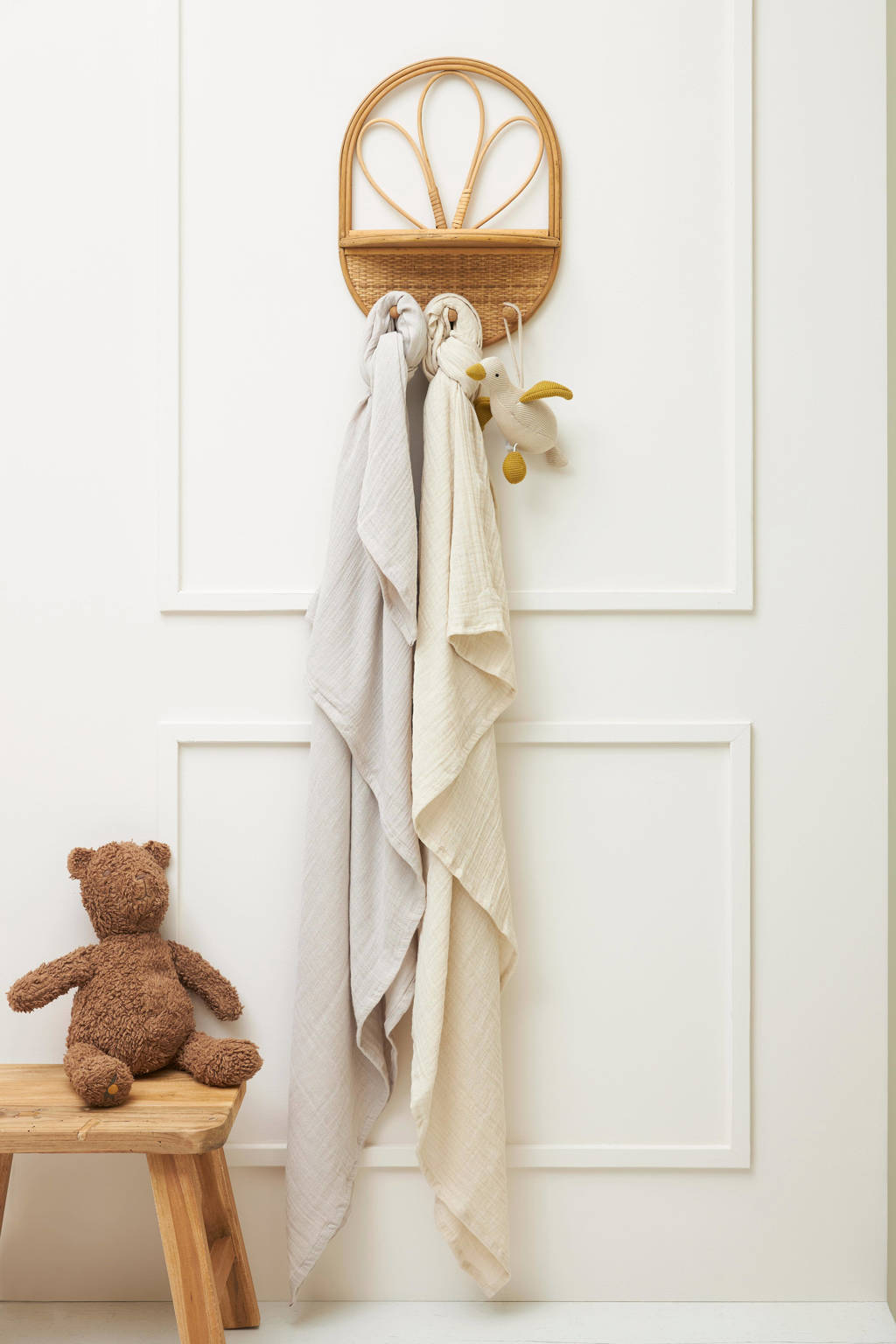 pre-washed hydrofiel swaddle - set van 2 - soft sand/greige