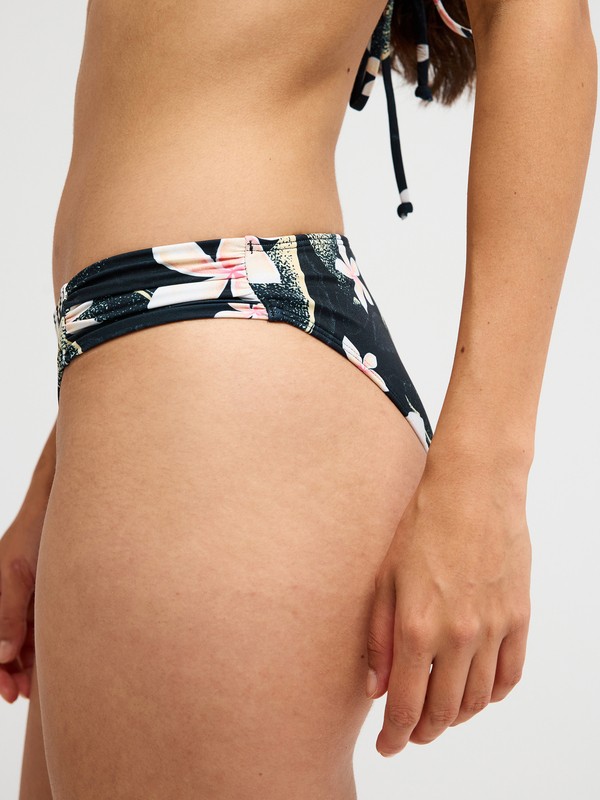 Printed Essentials Moderate Bas de bikini classique Noir Femme