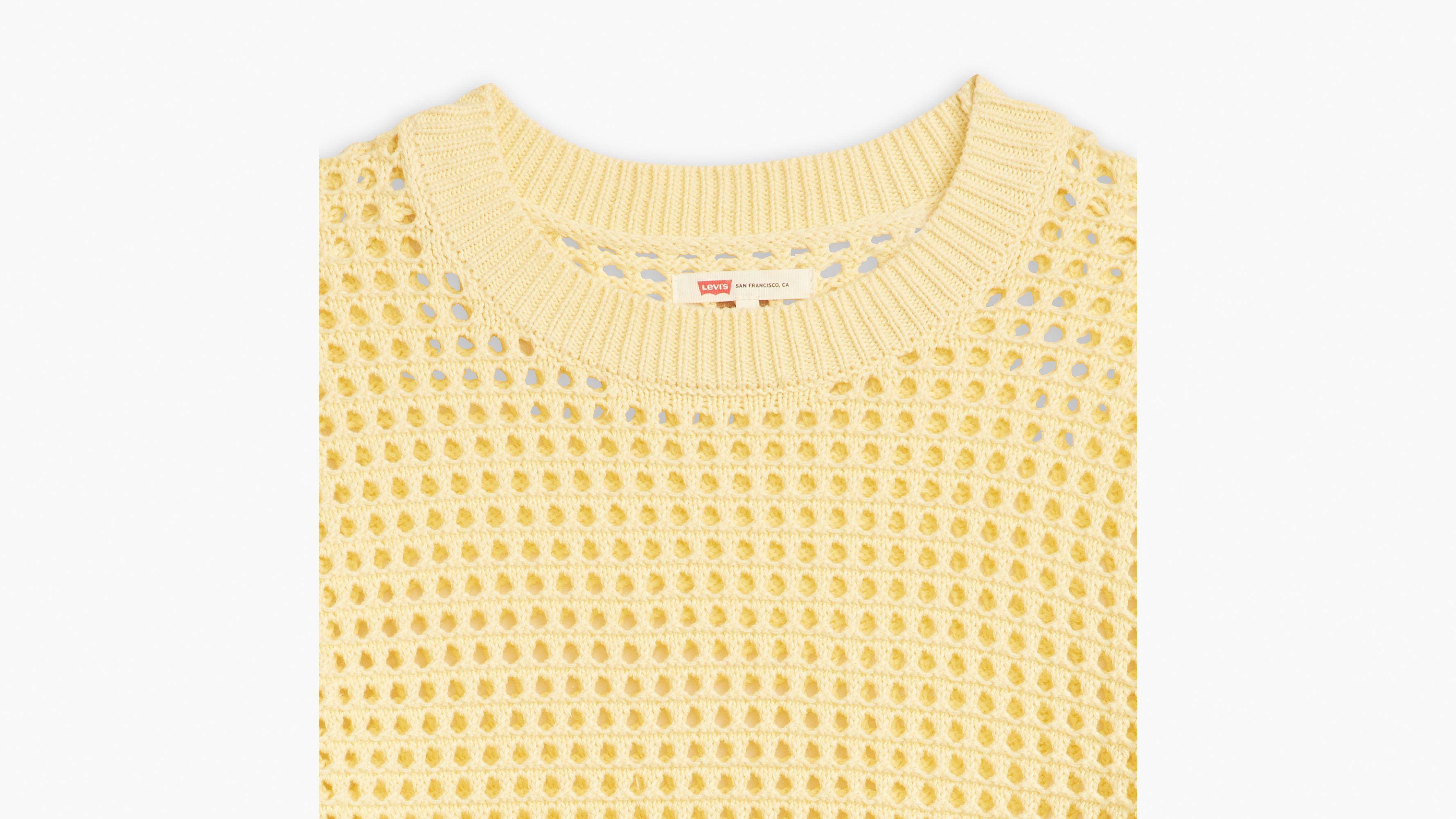 Haut manche longue maille crochetée Superbloom - Anise Flower - Jaune