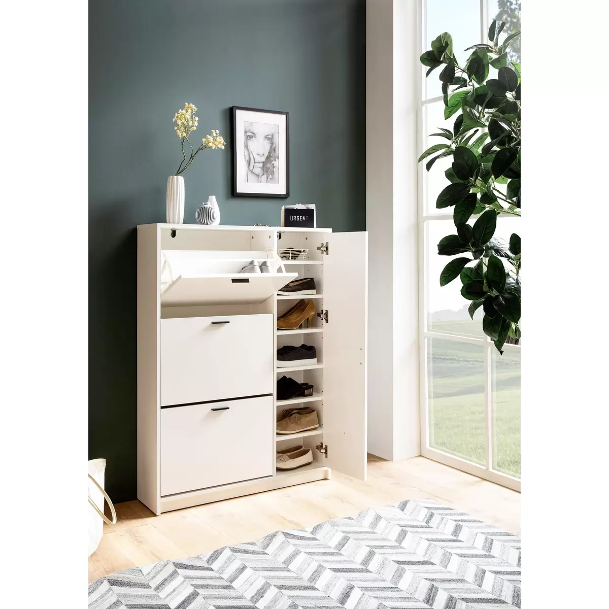 Schuhschrank Alesanco weiss