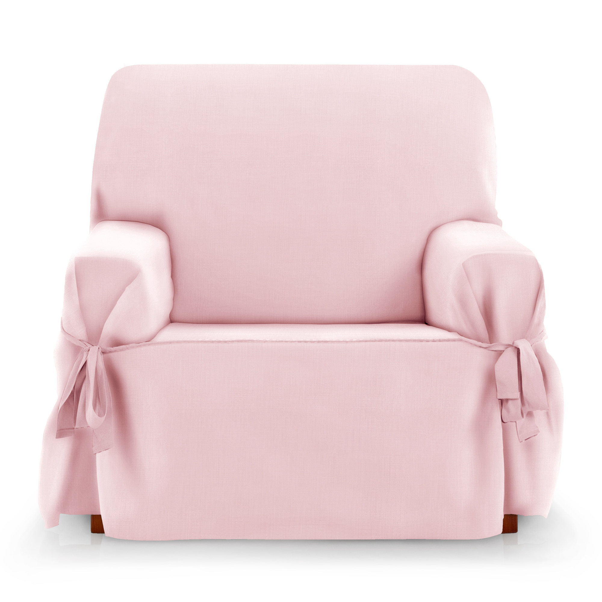 Capa protetora para sofá de 1 lugar com amarras. Rosa. 1 lugar (80-120 cm)