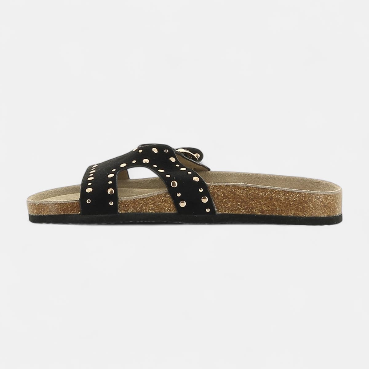 Mules semelle liège Femme noir