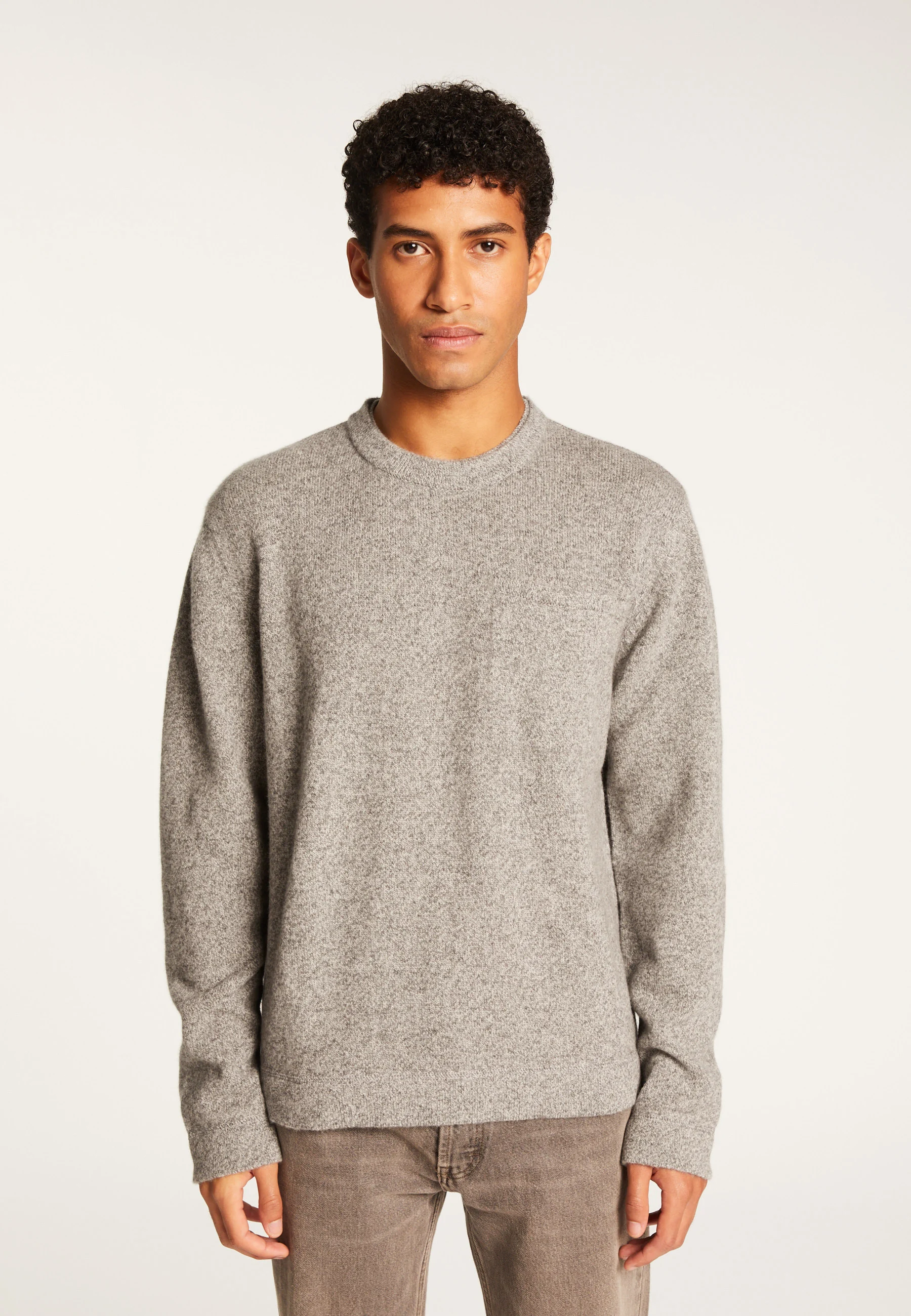 TYLANAH24 - Pull col rond en laine et cachemire | Gris