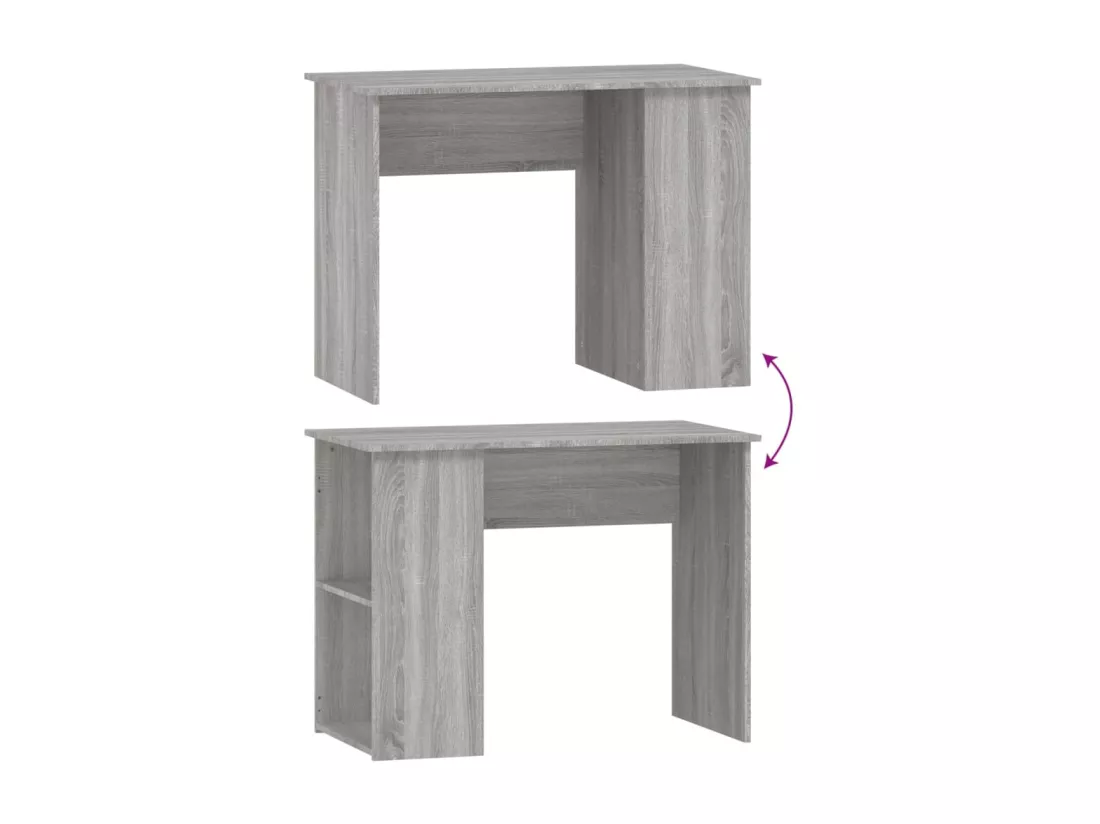 Bureau sonoma gris 100x55x75 cm bois d'ingénierie