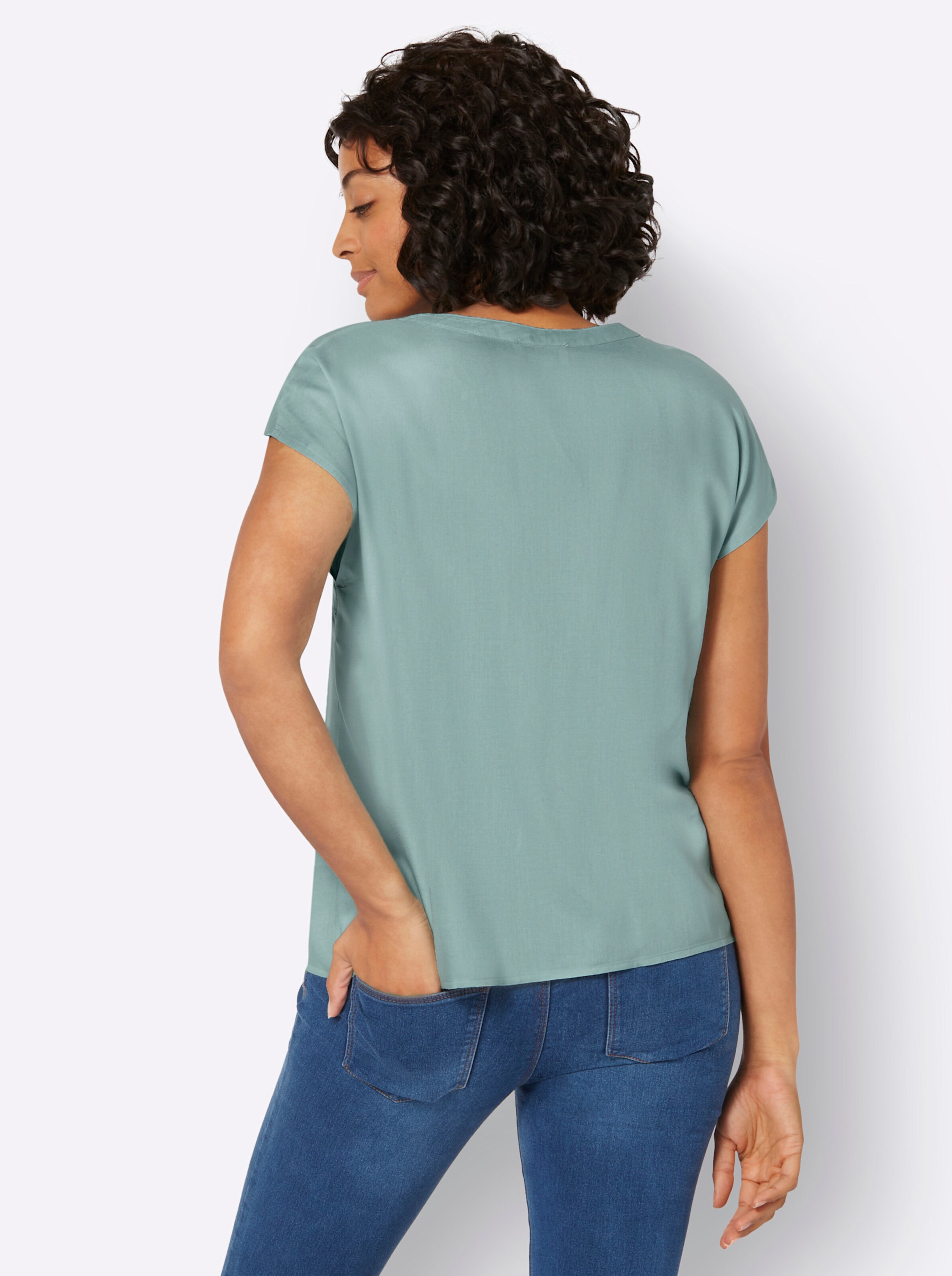 Kurzarm-Bluse in mint