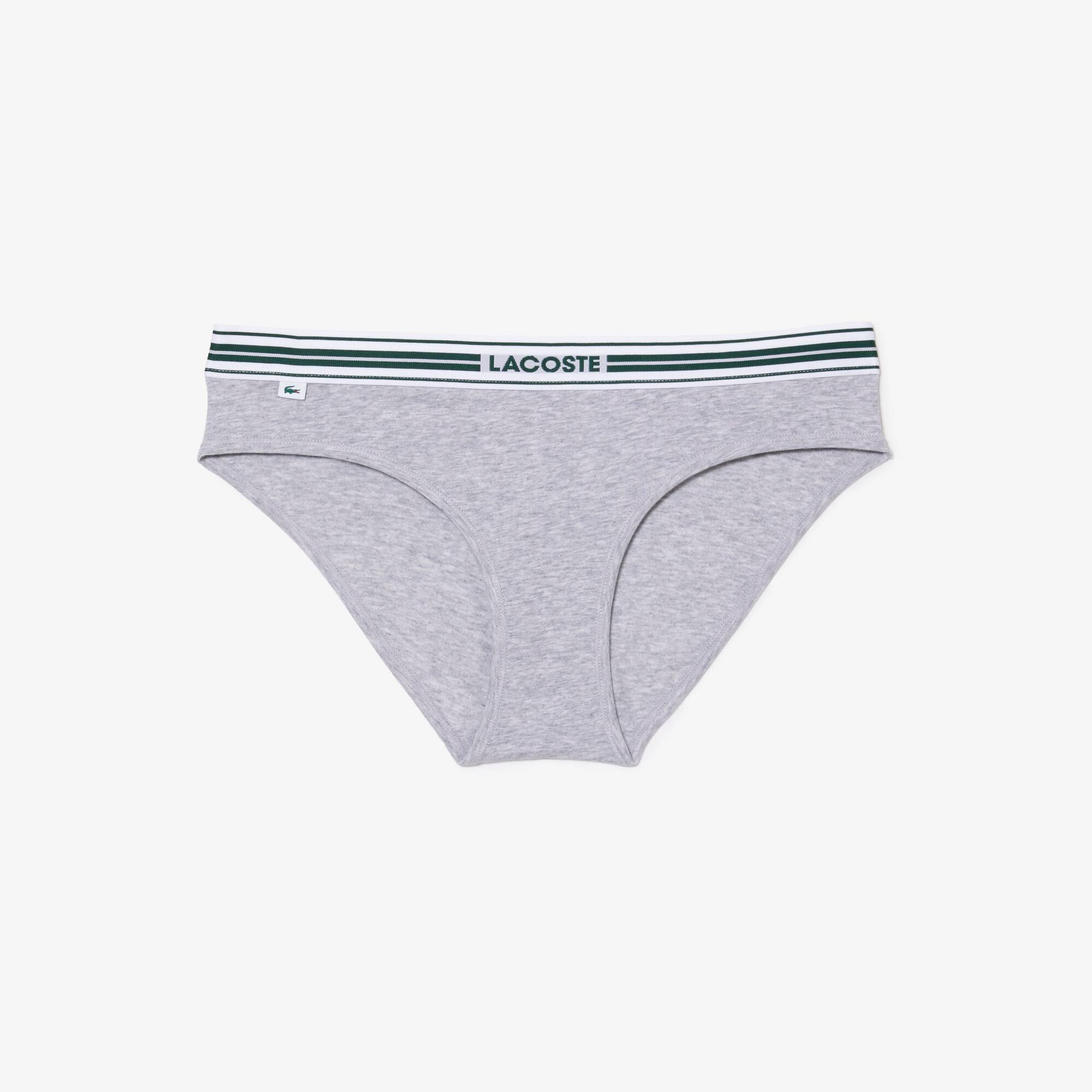 Culotte avec ceinture contrastée siglée Culottes & bas - Gris - Lacoste - Femme