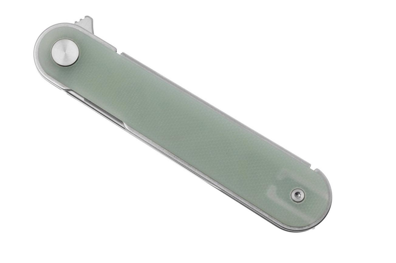 Real Steel Iris Flipper 8061AN Satin 12C27, Natural G10, zakmes