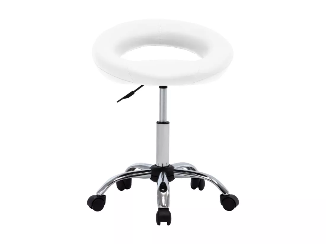Chaise de travail roulante Blanc Similicuir