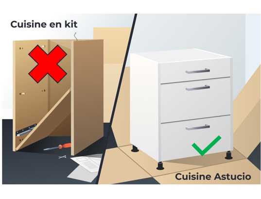 CONCEPT1 - Pack Cuisine ASTUCIO 1 CORAIL MAT - 240CM