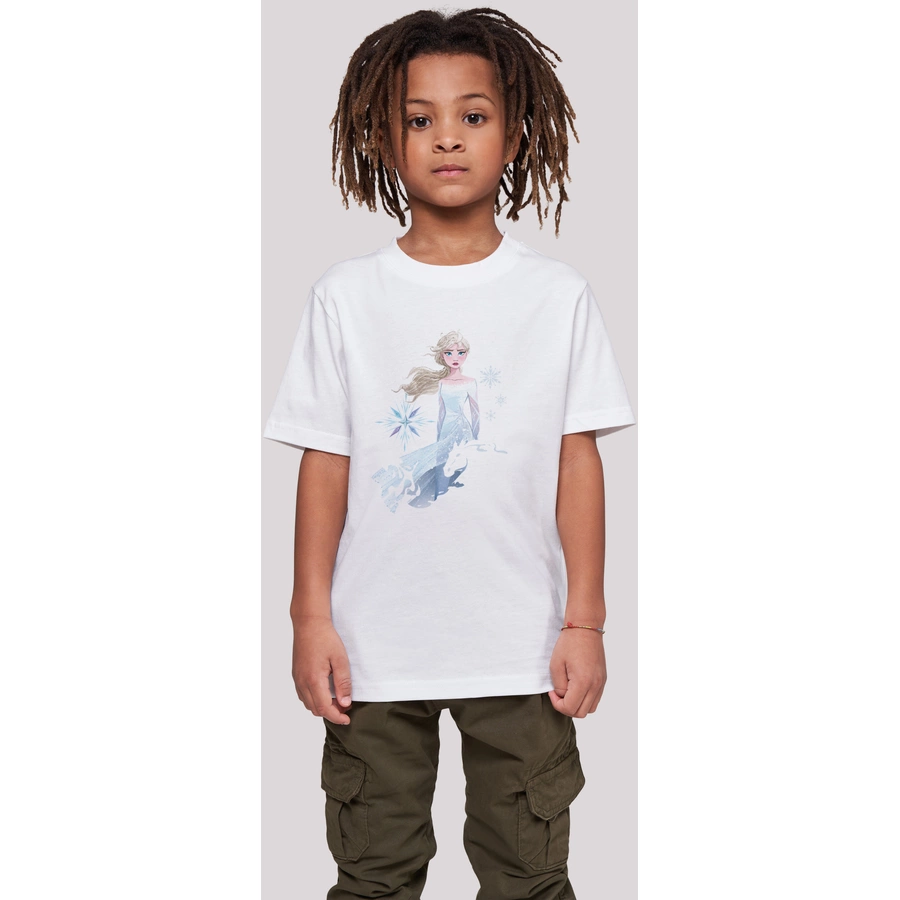 F4NT4STIC T-Shirt  Frozen 2 Elsa Nokk Wassergeist Pferd Silhouette weiß