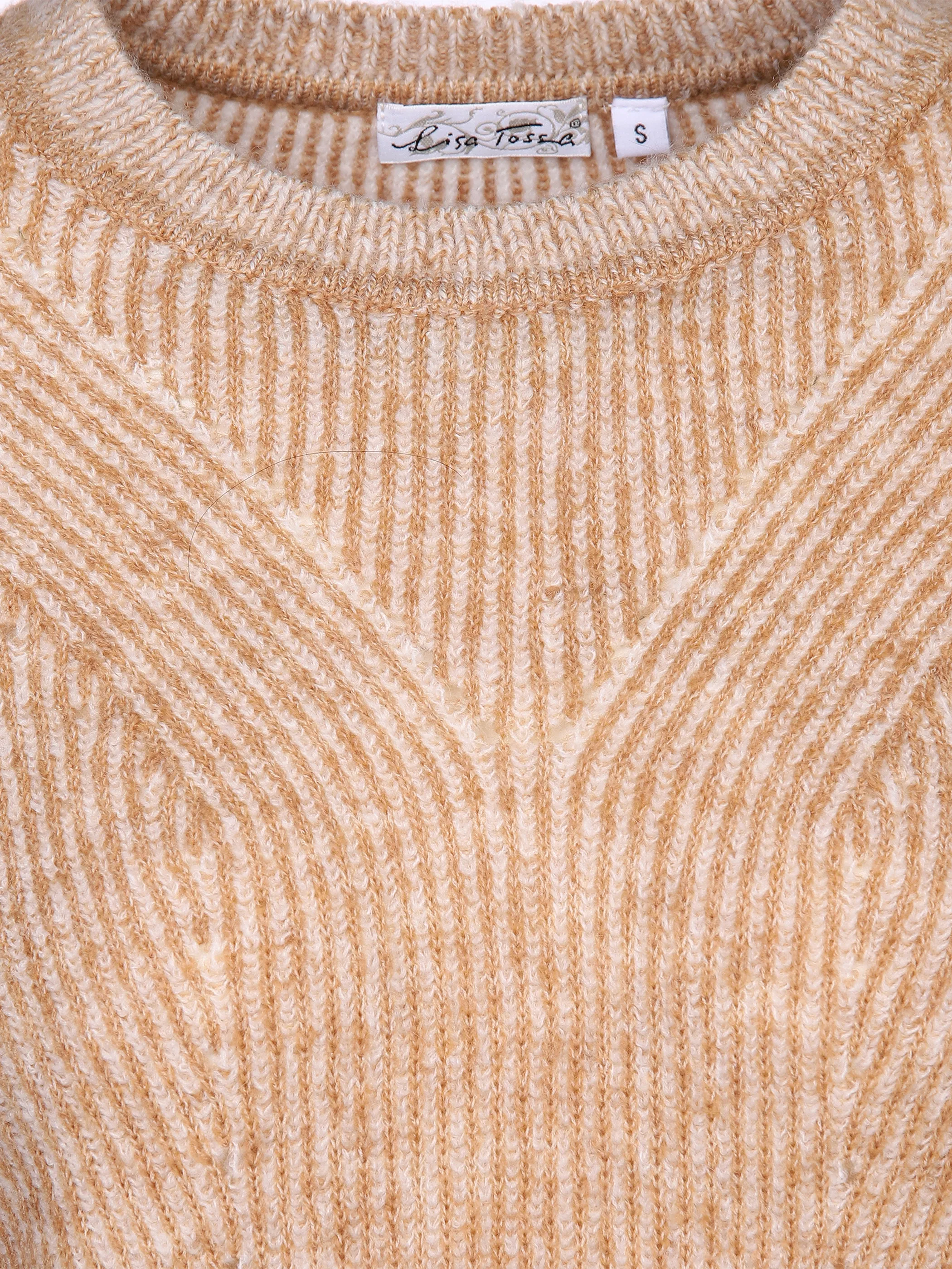 Damen Strickpullover mit Tunnelzug und Kordel