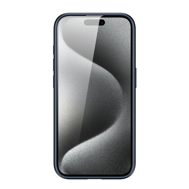 iPhone 15 Pro MagSafe Hybrid Leder Hülle mit Kartenfach   Kickstand Aufsteller (RFID Schutz) - Blau