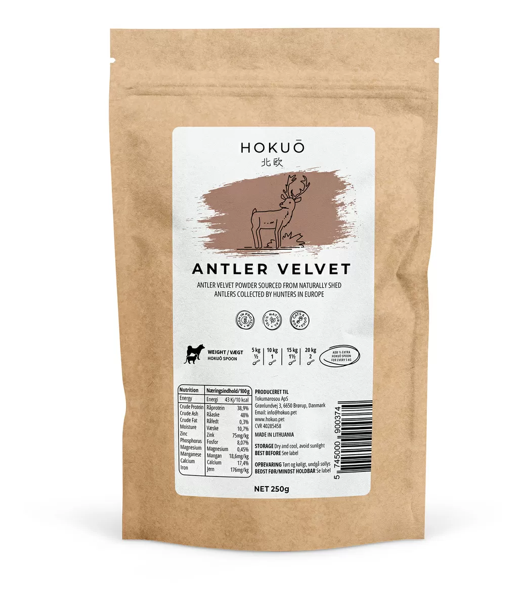 Hokuō Antler Velvet, Gevir Pulver - 250 g.