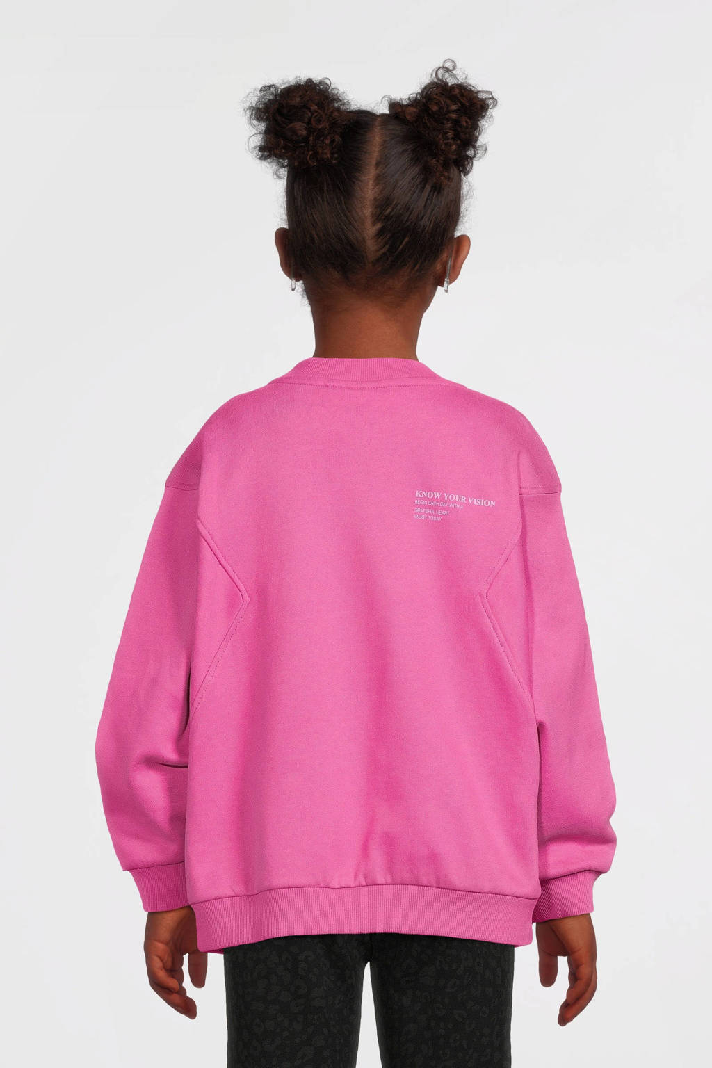 NAME IT sweater NKFNAKONN met tekst donkerroze