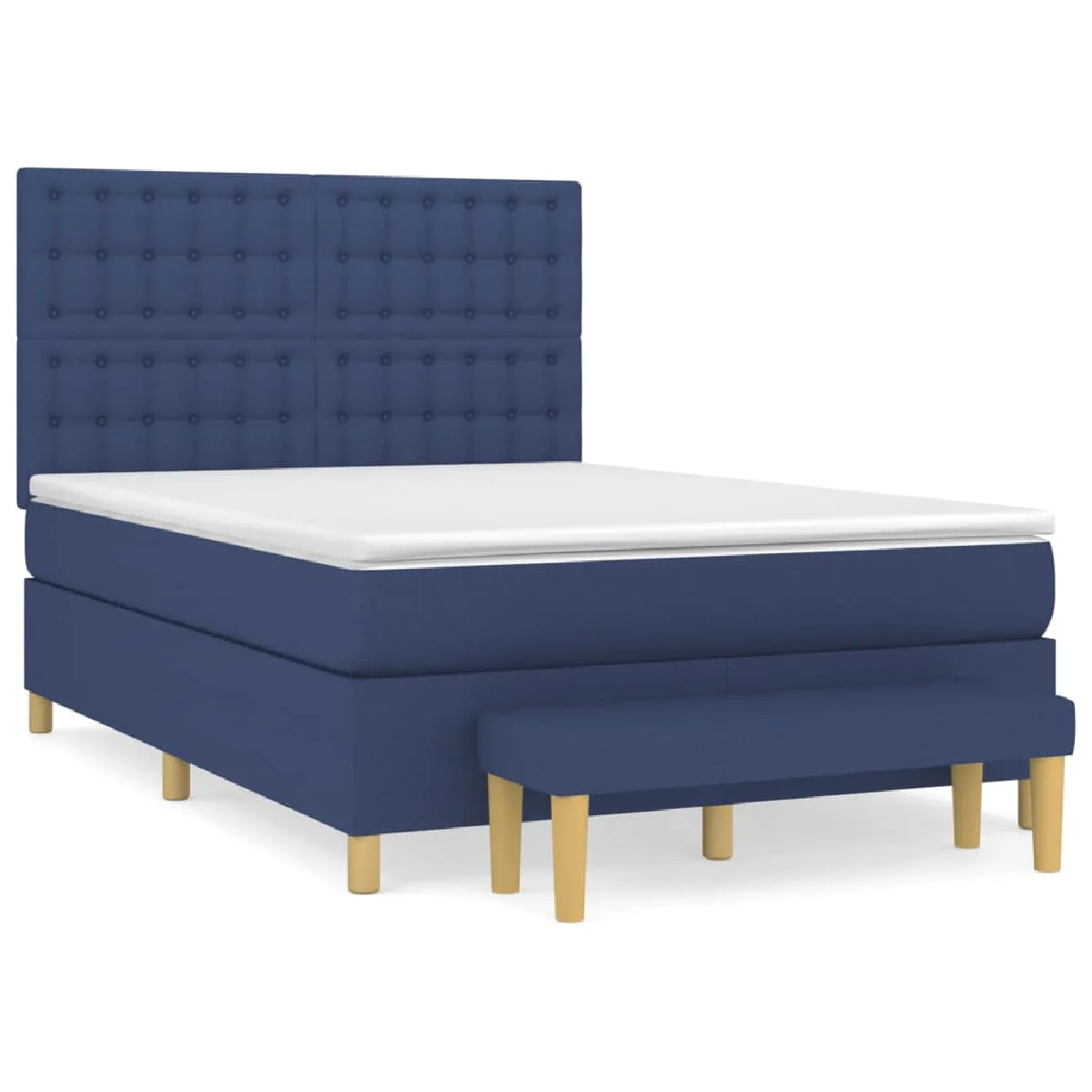 vidaXL Sommier à lattes avec matelas 140x200 cm - Bleu