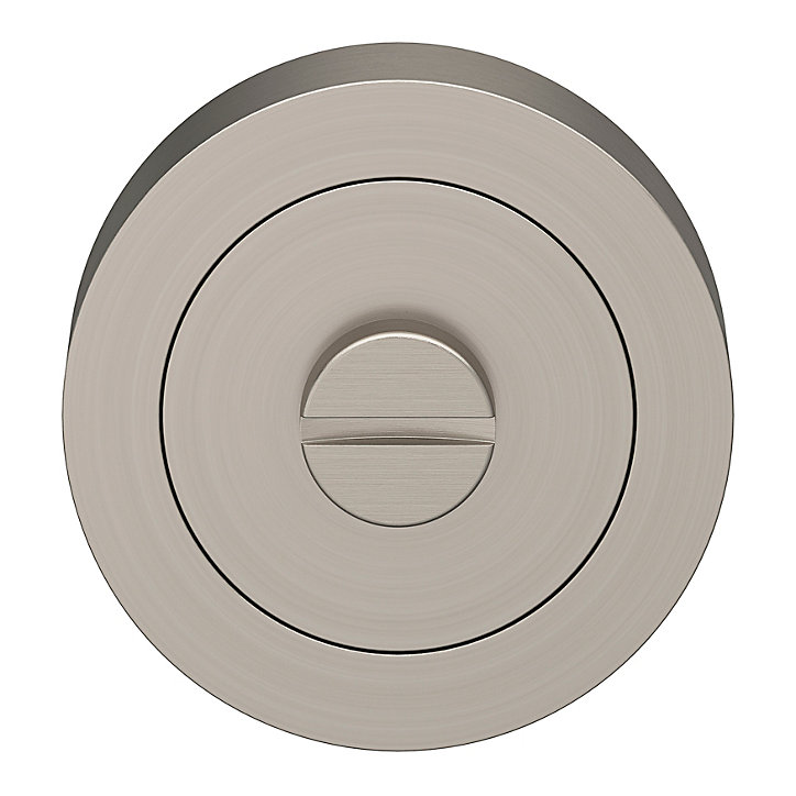 Rosace de fonction rond à visser à condamnation GoodHome Duod blade effet nickel satin gris Ø50mm