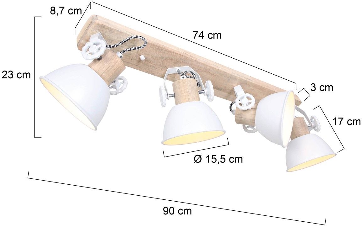 Plafondlamp 2729W Gearwood Mexlite B90 x D15.5 cm