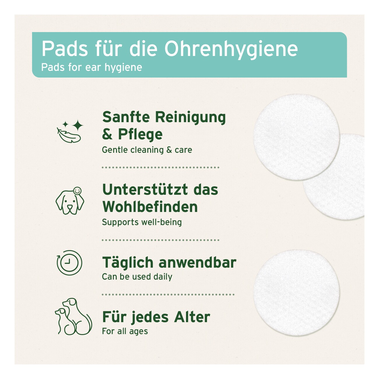 AniForte Ohren-Reinigungspads Ohrenpflege Pads 100 Stück