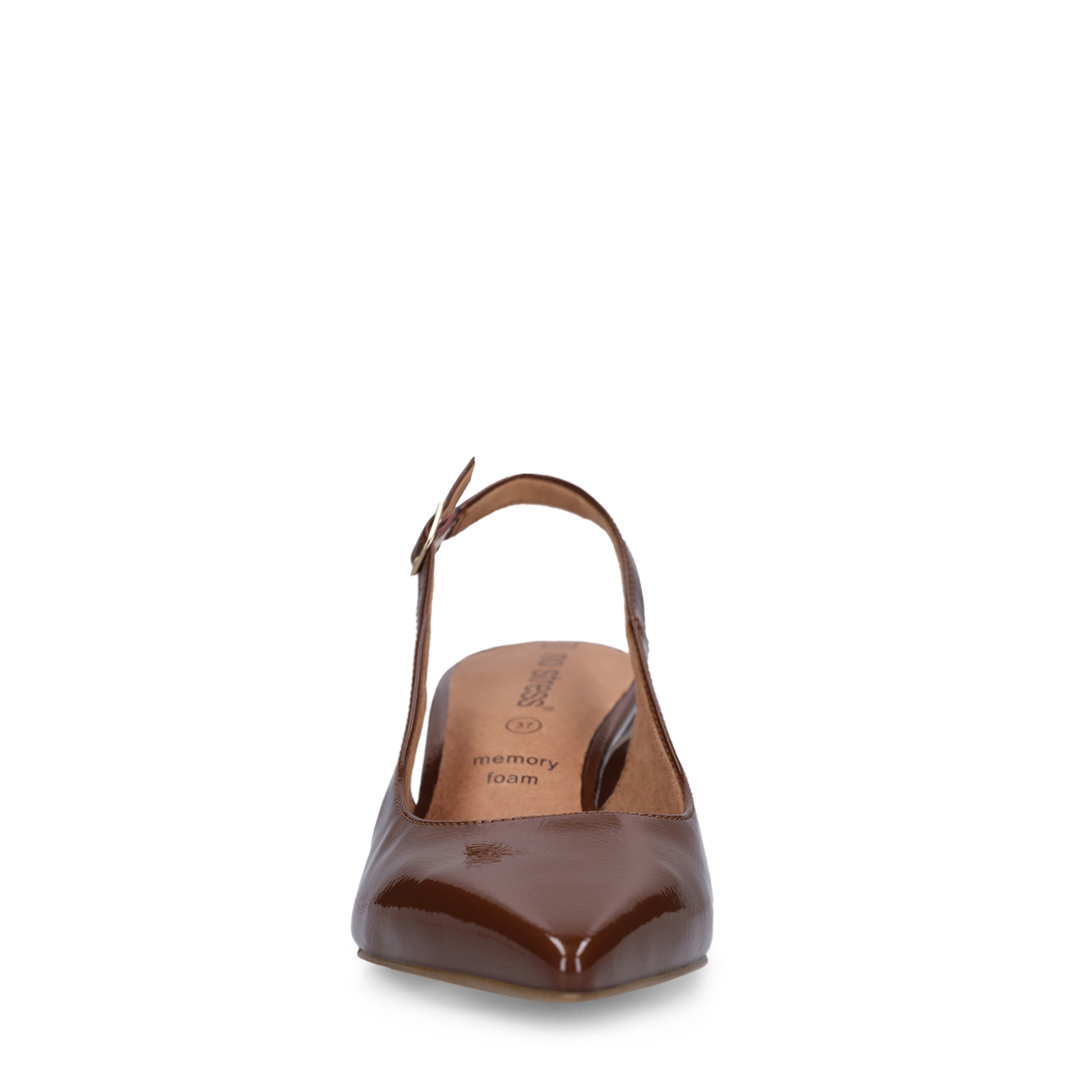 Bruine lak slingbacks