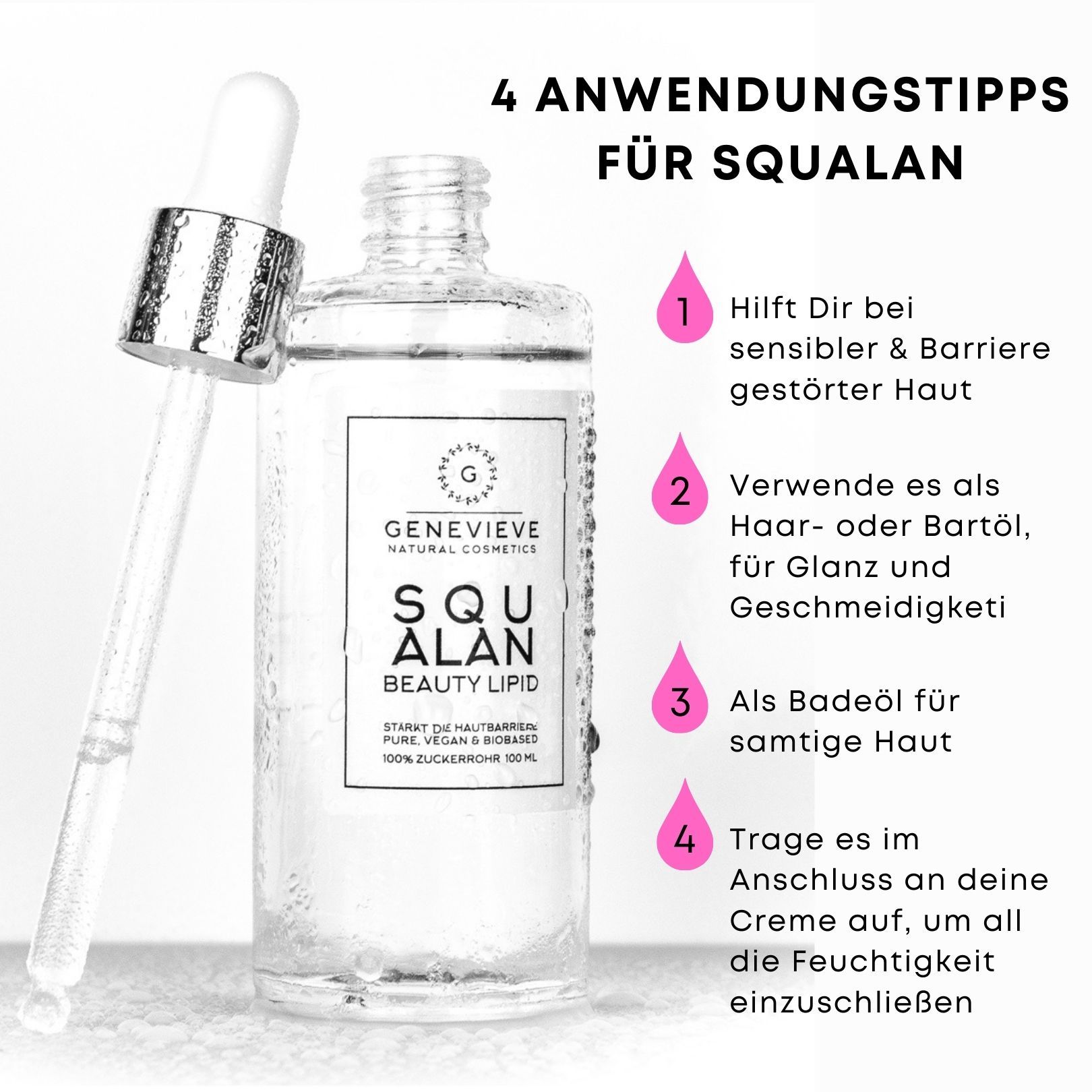 GENEVIEVE - SQUALAN BEAUTY LIPID - Feuchtigkeitsserum für Gesicht, Körper, Haare