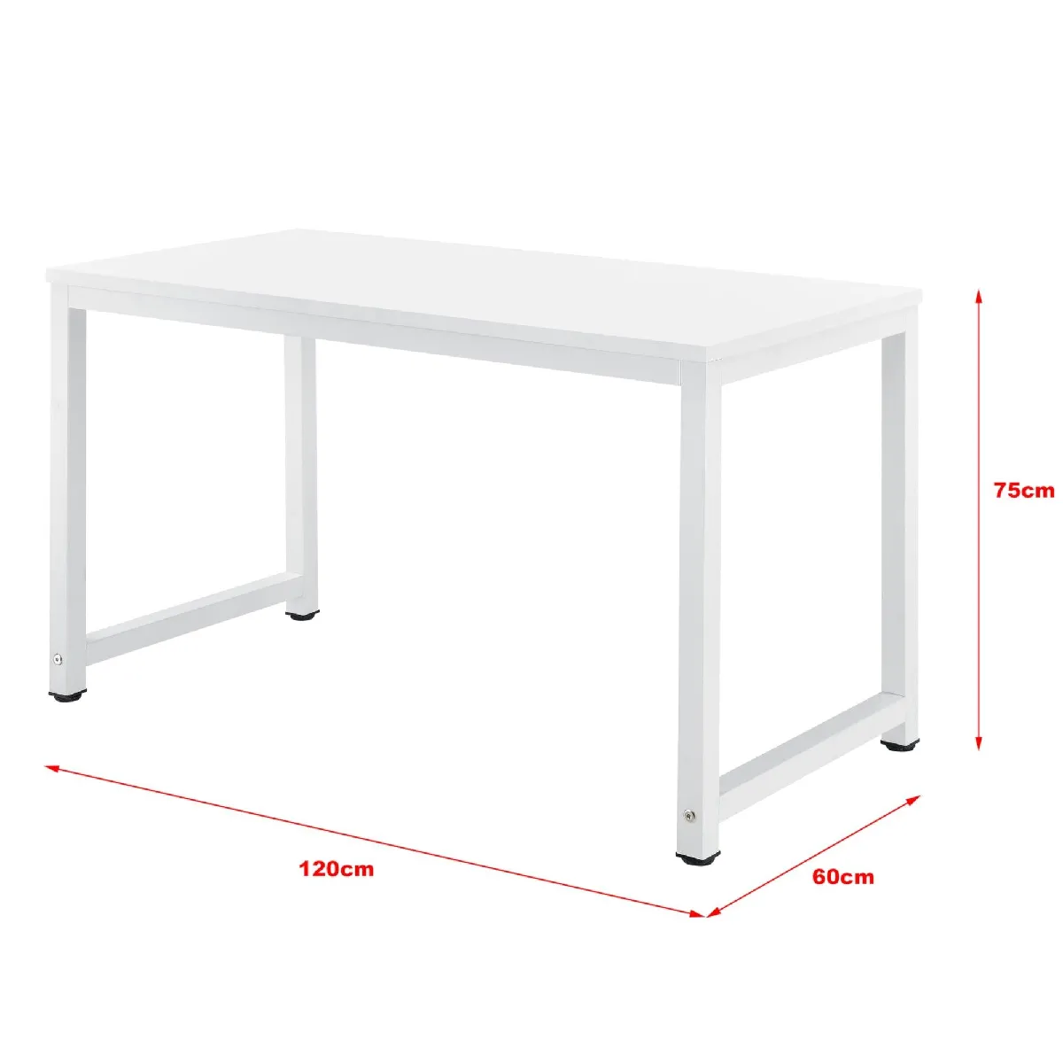 Helloshop26 Bureau réglable blanc 120 cm