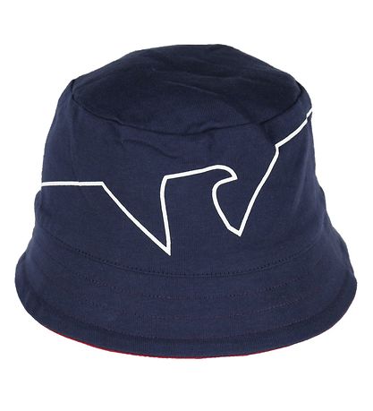 Emporio Armani Sommerhut - Umkehrbar - Rot/Navy m. Print