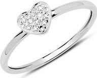 14 karaat witgouden ring hart met 3 Diamanten