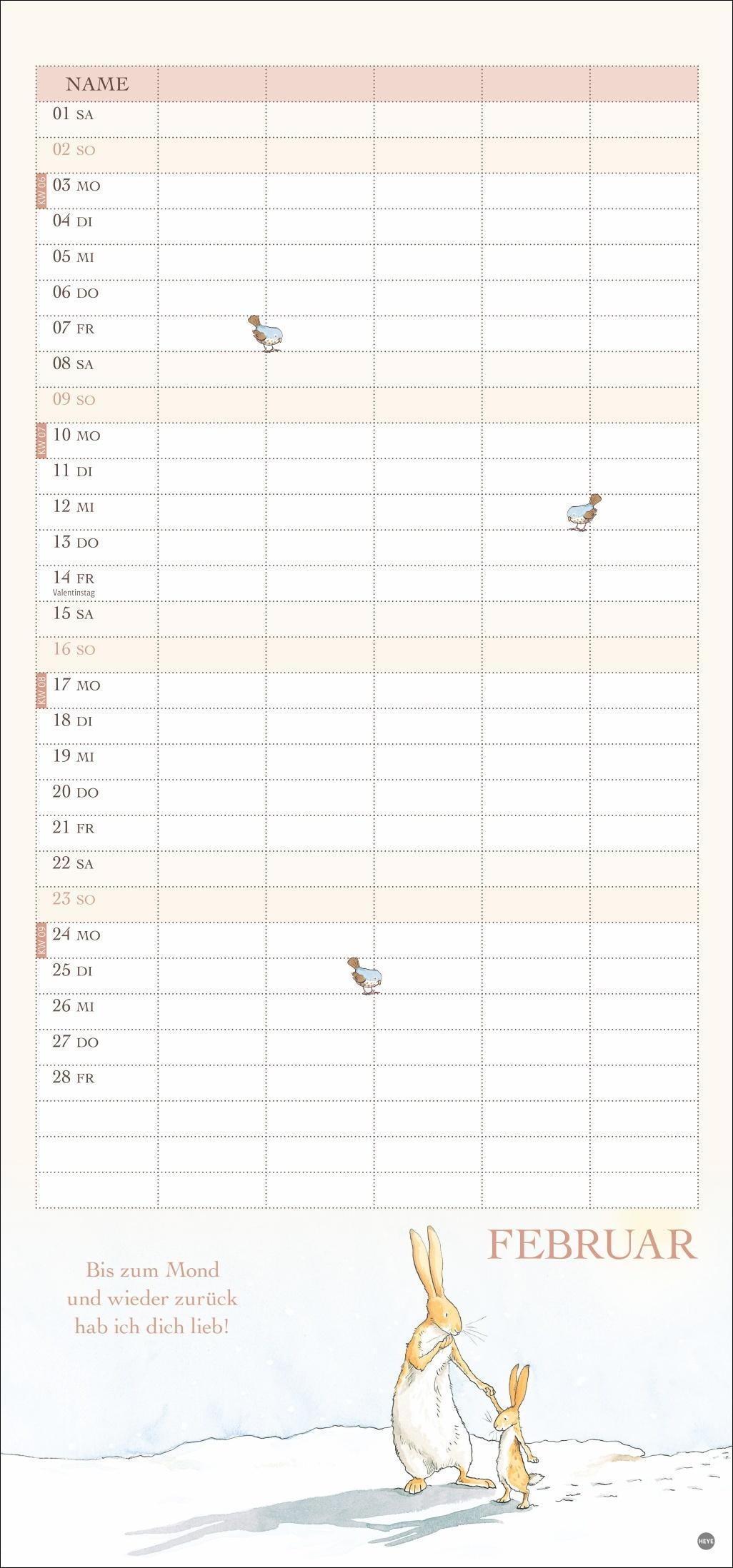 Weißt du eigentlich, wie lieb ich dich hab? Familienplaner 2025
