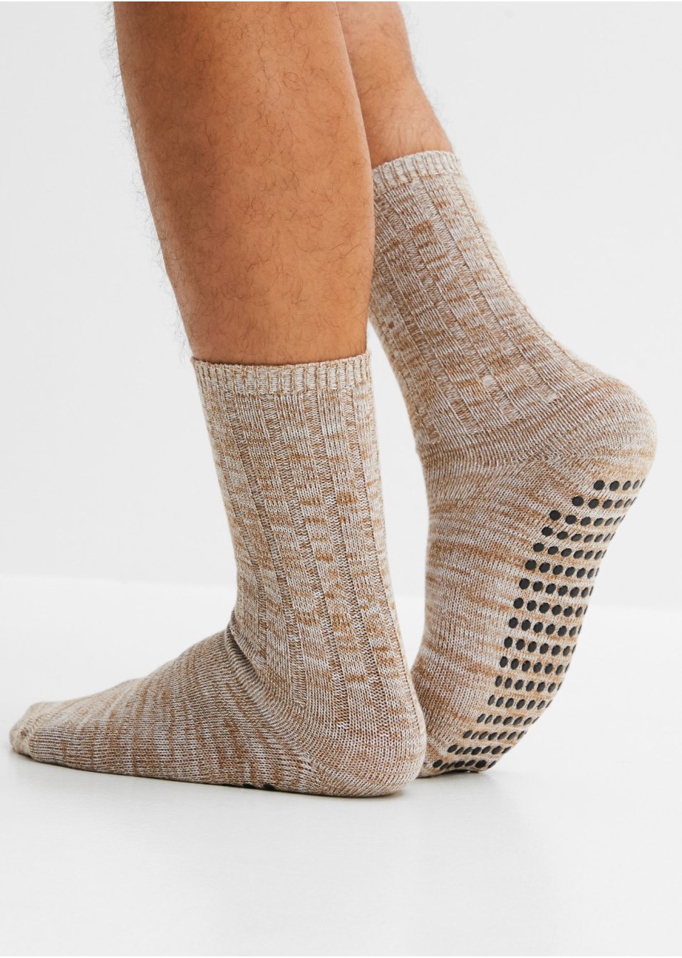 Lot de 2 paires de chaussettes d'intérieur avec semelle antidérapante