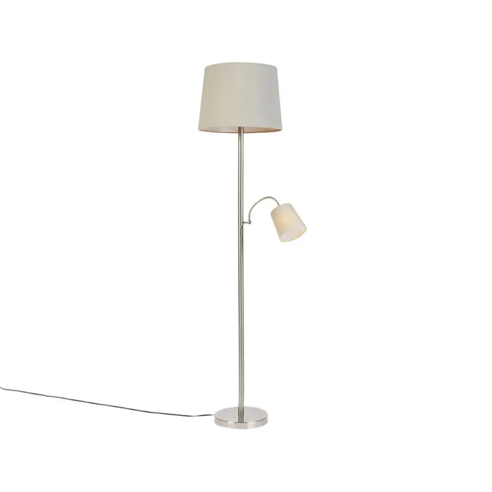 Qazqa vloerlampen retro grijs e27