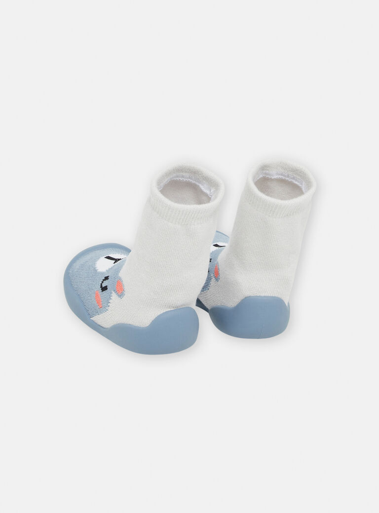 Chaussons chaussettes bleus à motif ours