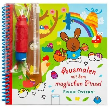 Arena Ausmalen mit dem magischen Pinsel. Frohe Ostern! Malbuch mit Wassertankstift