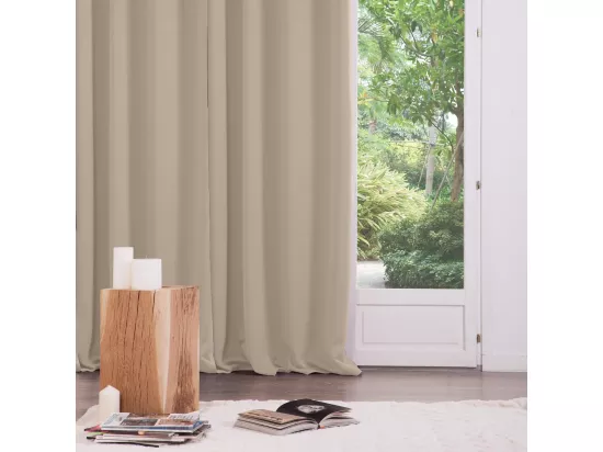 Lot de 2 Rideaux Occultants Beige Lin 135 x 240 cm