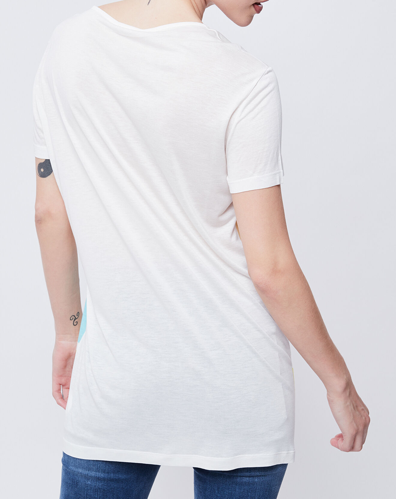 John Galliano T-Shirt Long imprimé blanc cassé/multicolore