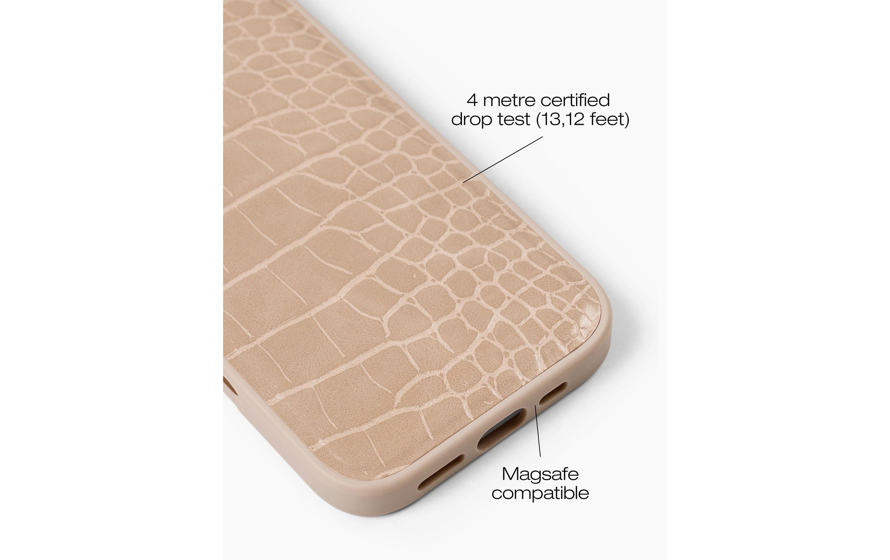 Back Cover Croco iPhone 16 BeigeBackcover für das Apple iPhone 16