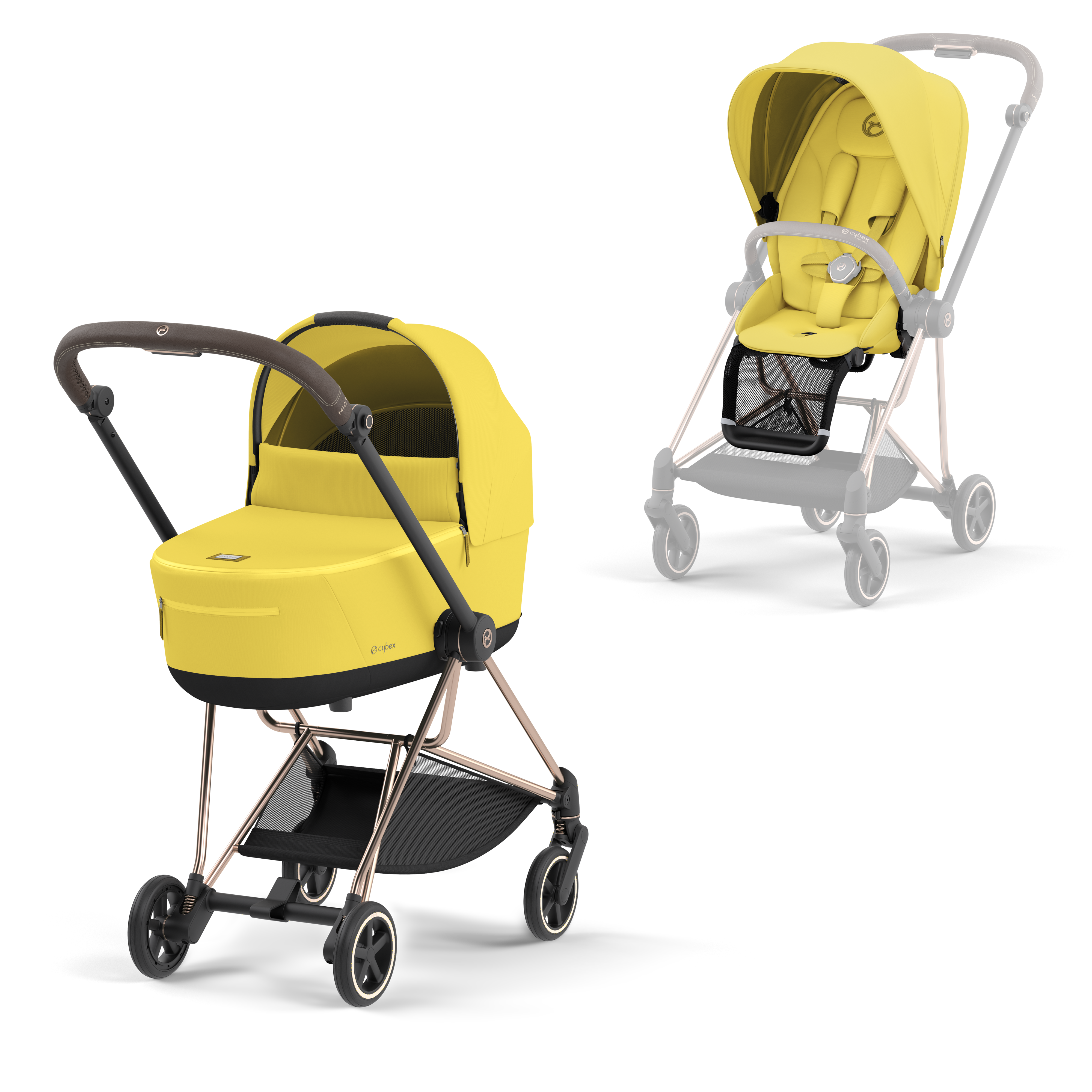 cybex PLATINUM Kombikinderwagen New Mios Rosegold Mustard Yellow