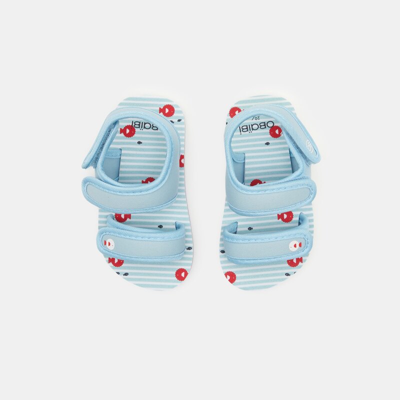 Tongs de plage rayées bleues bébé garçon Bleu