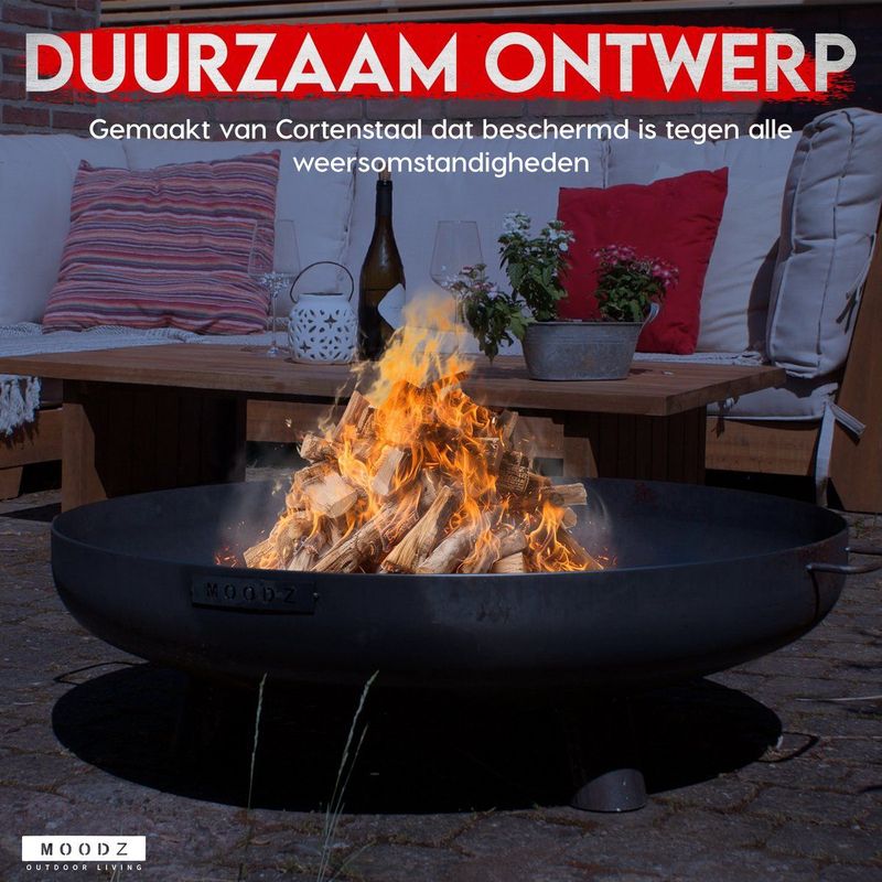 MOODZ - Vuurschaal Feet & Handle - Ø 100 cm - Cortenstaal